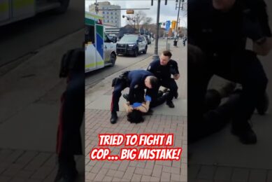 Unhinged Homeless Woman Tries to Fight the Cop... Big Mistake #shorts