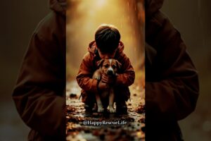 Young boy Rescue A brown Homeless Puppy🐶|#aishorts #rescuedog #animals #rescue #viral #shorts