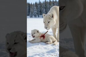 a kind man and the white lion cub #animals #wildliferescue #cuteanimals #bigcat