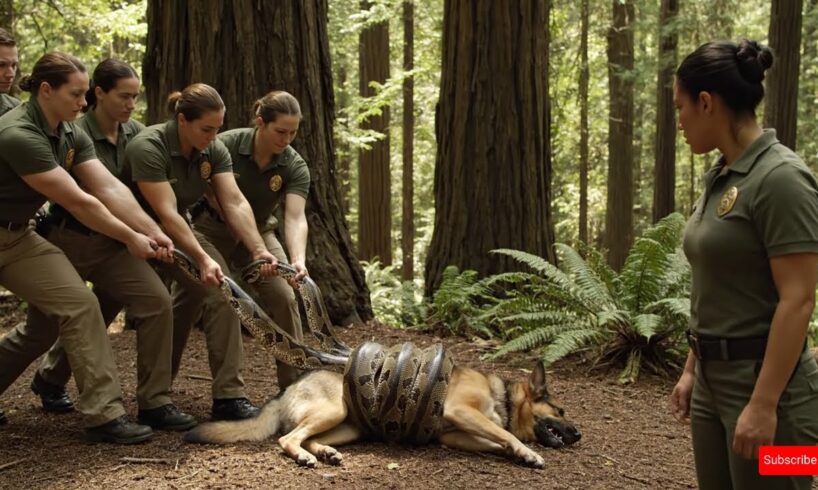 animal rescue :Brave Puppy Gets Help to Save Mother German Shepherd From Giant Snake