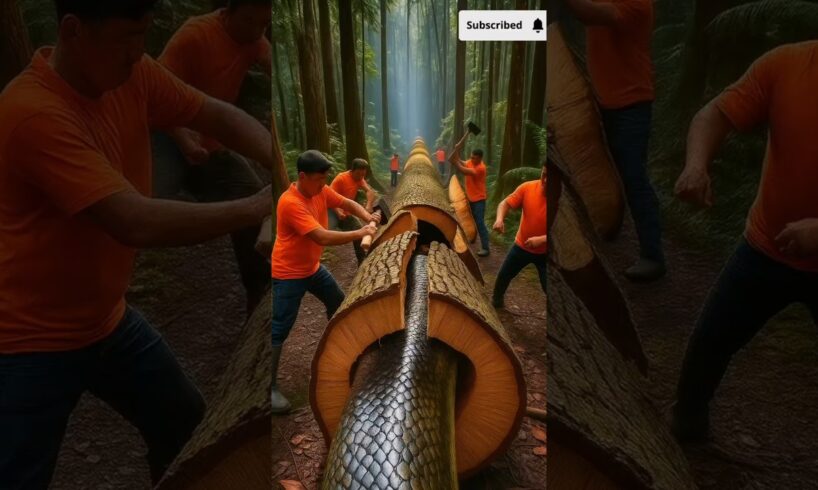 rescue giant python in wood trunk😭 #shorts #youtube