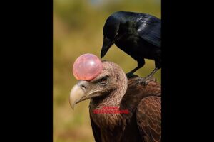 ⚠️A crow rescues a vulture with a tumor / Heartwarming mutual support