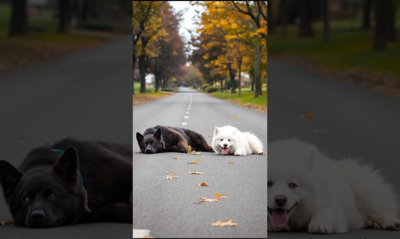 Adorable Puppies Playing On The Road #husky #puppy #cute #pets #funny #dog #viral #shorts