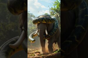 Anaconda vs Wild Elephant | Epic Jungle Animal Fight #shorts  #animalfight