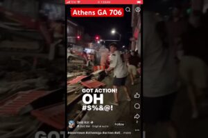 Athens ga Downtown UGA Students Hood Fight #athensga #hoodlife #706 #uga