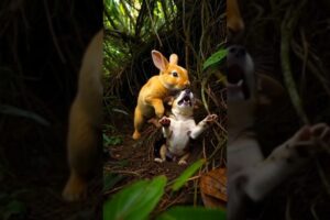 "Brave Rabbit Saves Puppy | Heartwarming Animal Rescue Story 🐇🐶💖