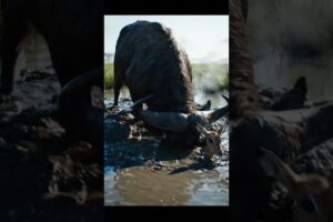 Buffalo Rescues Baby Fawn from Mud Trap | Animals Rescue Mission in the Wild