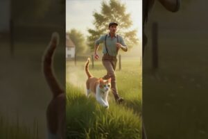 Cat Brings a Man to Rescue a Trapped Rabbit 🐰❤️#shorts #rabbit #cat #animals