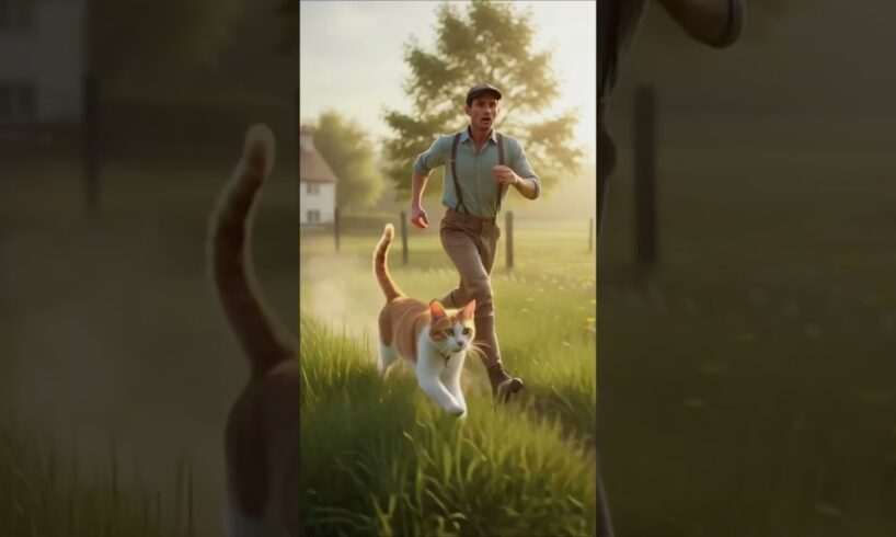 Cat Brings a Man to Rescue a Trapped Rabbit 🐰❤️#shorts #rabbit #cat #animals