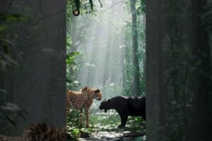 Cheetah vs Black Panther – जंगल का असली राजा कौन? | Animal Fight in Hindi #AnimalFight #shorts