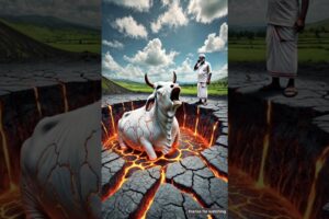 Cow falls into a pit full of lava 😭 rescued by farmer , #ai #cow #trending #rescue