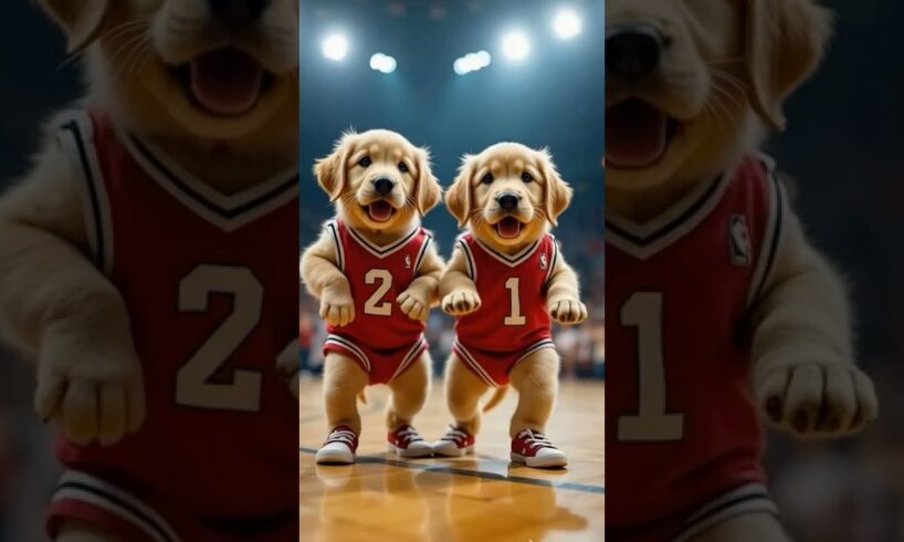 Cute Puppies Steal the Show with ADORABLE Basketball Dance Moves