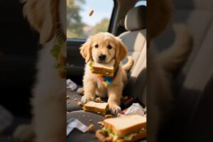 “Cutest Road Trip Ever: Golden Retriever Puppies Take the Wheel, Are We There Yet!"
