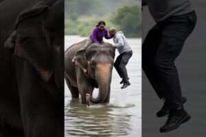 Elephant saves couple from deadly flood! #rescue #animals #wildlife  #wildliferescue #usa#shorts
