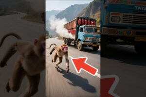 🐵 Genius Monkey Saves Trucker From Gas Explosion! #animals #wildlife #animalrescue #miracle #rescue