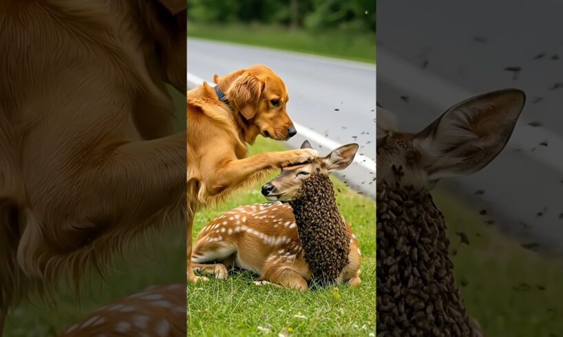 Hero Dog Stops Car to Save Deer From Killer Bees