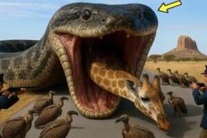 Heroic Rescue Team Saves Innocent Mother Giraffe from Giant Python Attack🐍