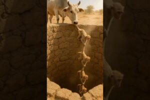 Monkeys rescue calf trapped in a deep well #monkey #rescue #animals #freerishta #marriageproposals