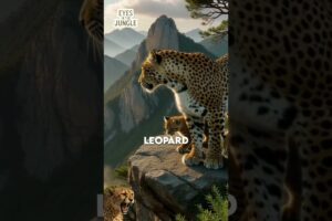 Mother of the Mountains: Leopard and Cubs on the Edge #shorts #animals #wildanimals