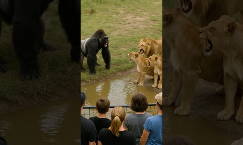 One Gorilla. Three Lions. You Won’t Believe What Happens.