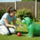 Playing in the Backyard with Slime Dog