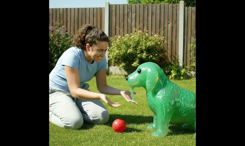 Playing in the Backyard with Slime Dog