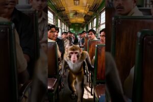 The monkey saved the train and people #animal #rescue