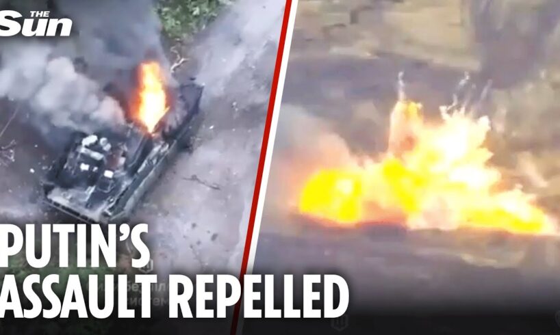 Ukraine ANNIHILATES massive Russian column with 16 armoured vehicles destroyed in Dobropillia