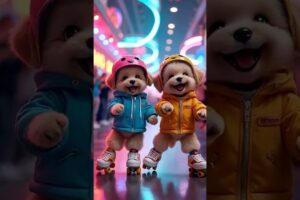 Watch These 2 Cute Puppies DOMINATE the Roller Rink!