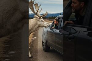 "White Moose Asks A Man To Save Its Calf" #animals #rescue #wildlife