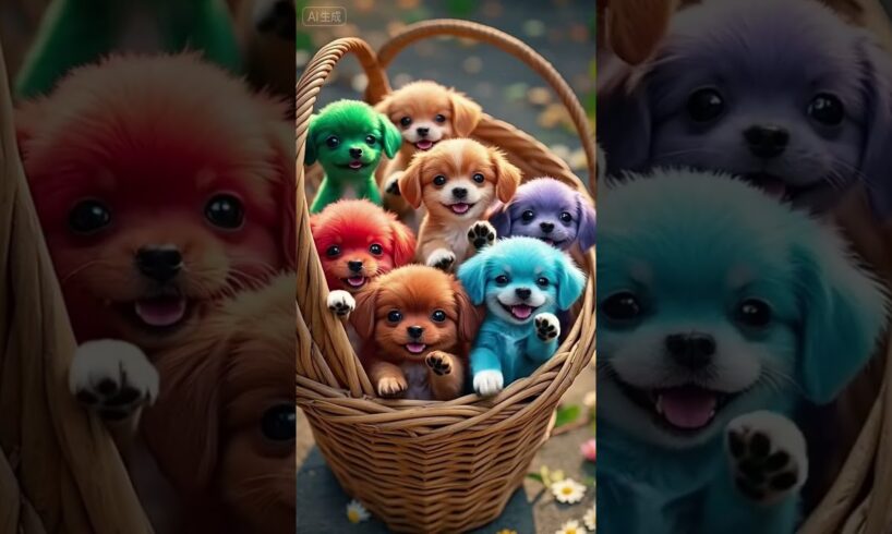 basket of cute puppies #Puppies #CutePetSpringGood feeling #PuppyPuppy#Cute Dog#shorts #cutepet