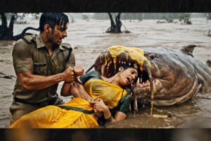 rescue animal:  Forest Department Rescues Woman From Giant Catfish Jaws
