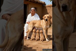 Grandmother saves cute puppies from the butcher 😭 #ai #baby #save