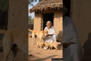 Grandmother saves cute puppies from the butcher 😭 #ai​ #baby​ #save​