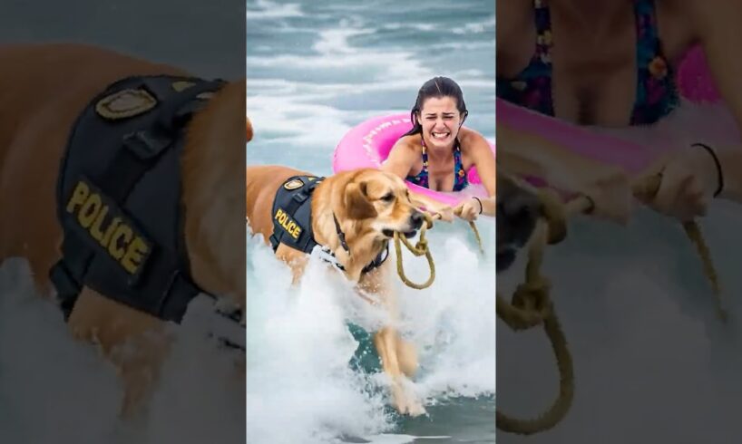 Animal warning to humans | Golden Retriever rescue girl and hundreds #dogs #rescue #animals #shorts