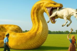 Brave Rescue Team Saves Injured Horse from Giant Python Ambush on the Roadside 🐍🐎