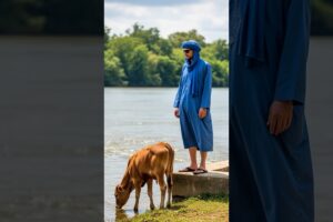 Brave cow rescues baby calf From A Deep Canal! #humanity #cow #animal #pets #rescue