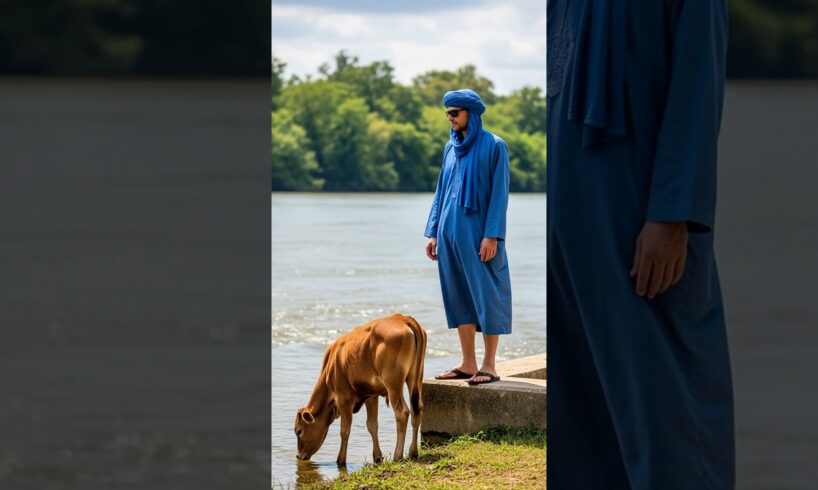Brave cow rescues baby calf From A Deep Canal! #humanity #cow #animal #pets #rescue
