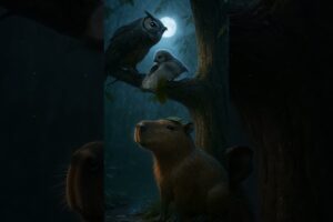 Capybara saves baby owl fallen from nest 🦫🦉💛 #CapybaraRescue #OwlRescue #CuteAnimals #AnimalRescue