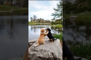 Cute Puppies Playing In Park Funny Video #puppy #cute #cutedog #dog #viral #shorts