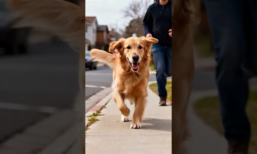 Cute puppies were saved by the big dog. #goldenretriever