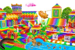 DIY - 299 Days Building Survival SAFEST Underground Castle For Cute Puppies From Magnetic Balls