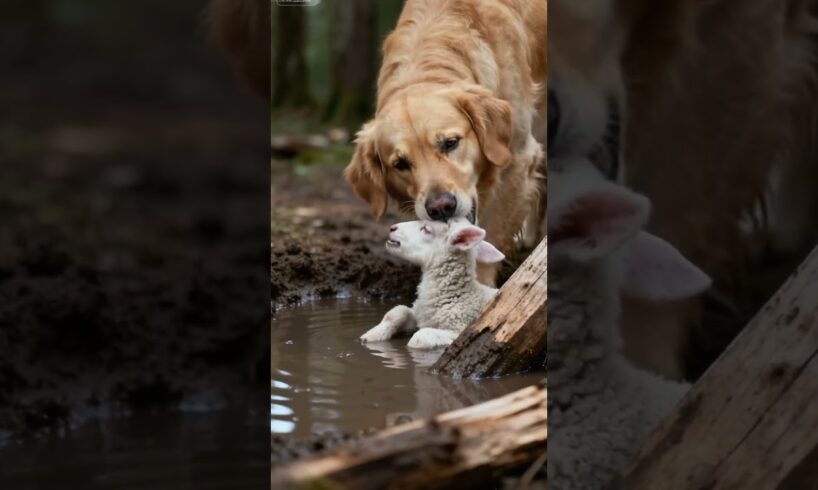 Dog Saves Baby Lamb From Danger!#rescue #dogs #dog #animals