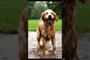 Dog playing with the rain  #dog #animals #cute