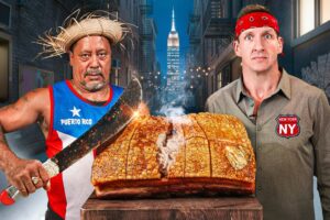 Extreme NYC Street Food! Sidewalk Lechon!!