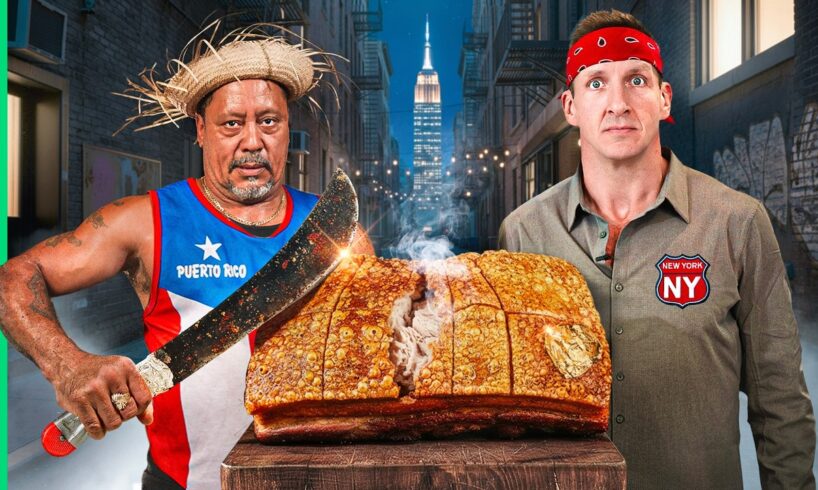 Extreme NYC Street Food! Sidewalk Lechon!!