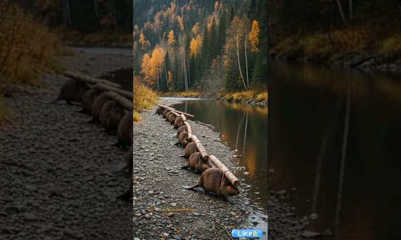 FAITH IN ANIMALS RESTORED! Beavers build a bridge to save a bus! #animals