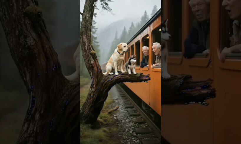 Golden Retriever Mom and Puppy Save a Train #dog #goldenretriever #rescue #animals