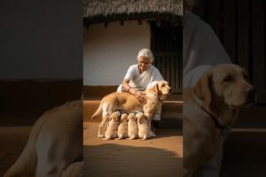 Grandmother saves cute puppies from the butcher 😭 #ai #baby #save