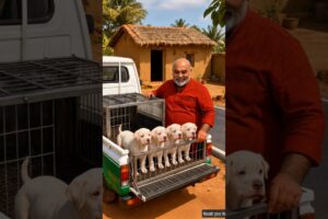 Grandmother saves cute puppies from the butcher 😭 #ai #cute #save